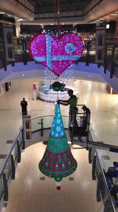 festive installations at shopping centres
